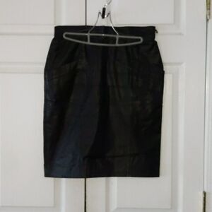 Toffs vintage  black leather skirt Sz 12 NWOT